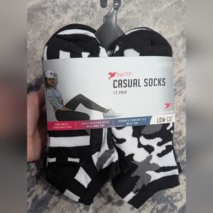 Black and White Casual Socks - 12 Pair